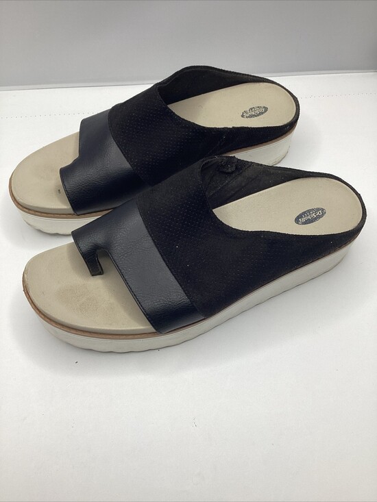 Dr. Scholl's Shoes - DR SCHOLL'S MORRIS 9.5M Womens Black Toe Strap Comfortable Styli Thong Sandals